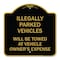 Signmission Illegally Parked Vehicles Towed Owners Expense Heavy-Gauge Alum Sign, 18" L, 18" H, BG-1818-23897 A-DES-BG-1818-23897 - alternate 1